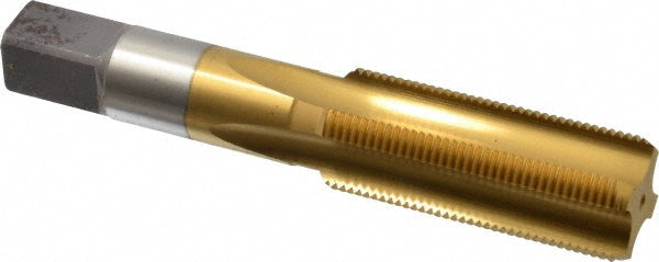 Hertel K027807AS25 Straight Flute Tap M22x1.5 Metric Fine, 4 Flute, Bottoming Chamfer, High-Speed Steel, Titanium Nitride Finish