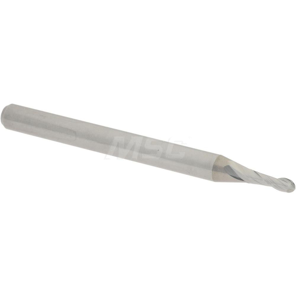 Accupro 07760176 Ball End Mill 0.0625" Dia, 0.1875" LOC, 2 Flute, Solid Carbide