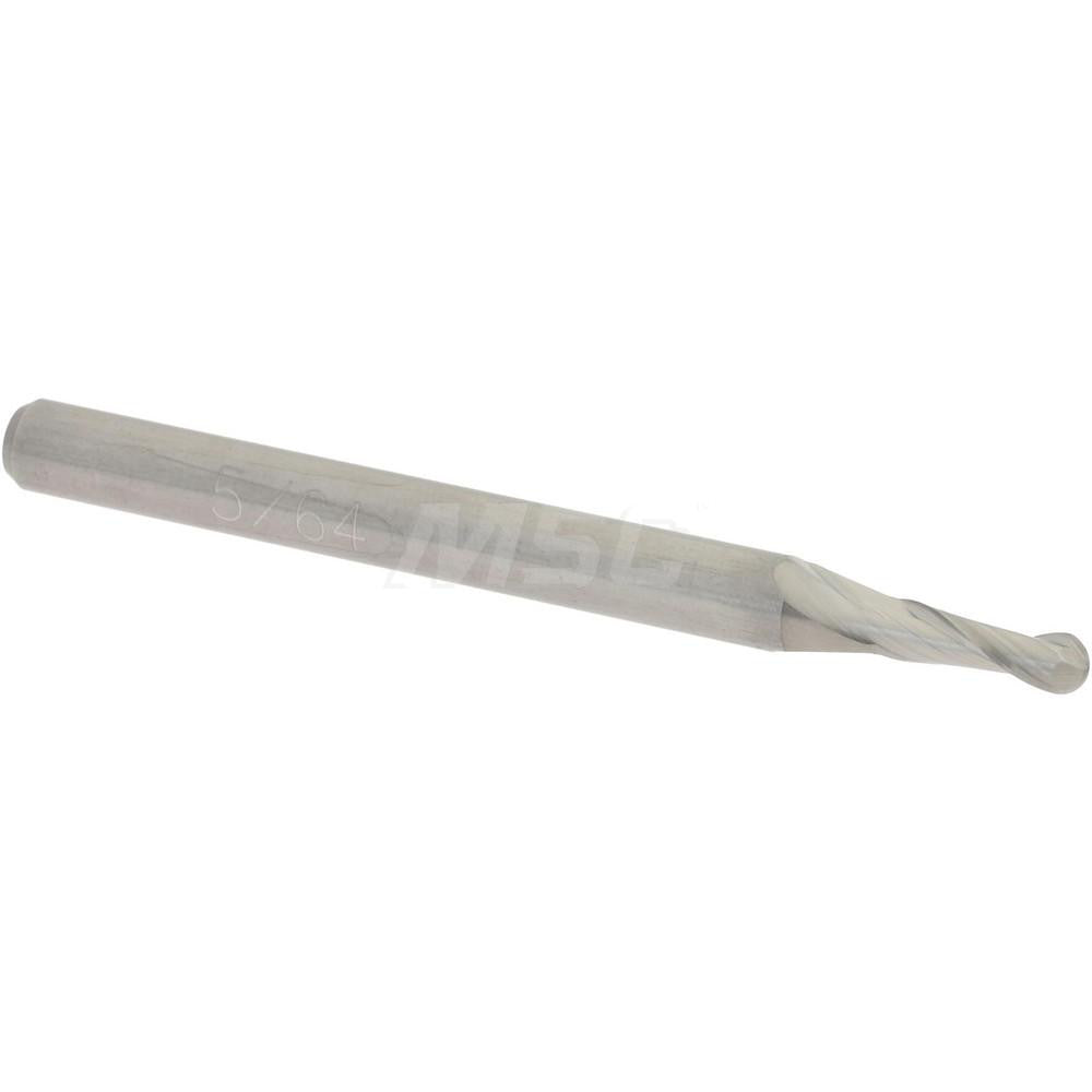 Accupro 07760184 Ball End Mill 0.0781" Dia, 0.25" LOC, 2 Flute, Solid Carbide