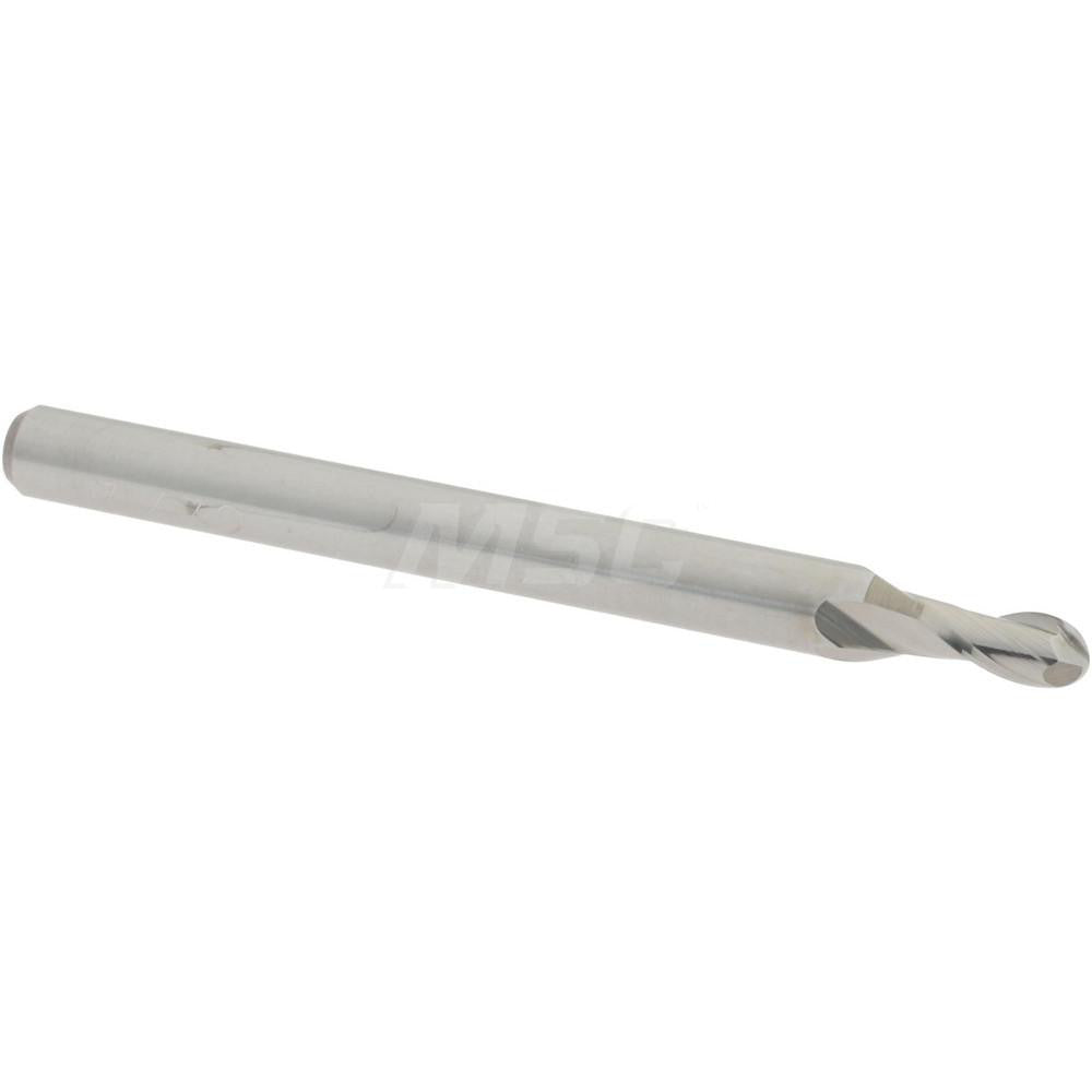 Accupro 07760192 Ball End Mill 0.0938" Dia, 0.1875" LOC, 2 Flute, Solid Carbide