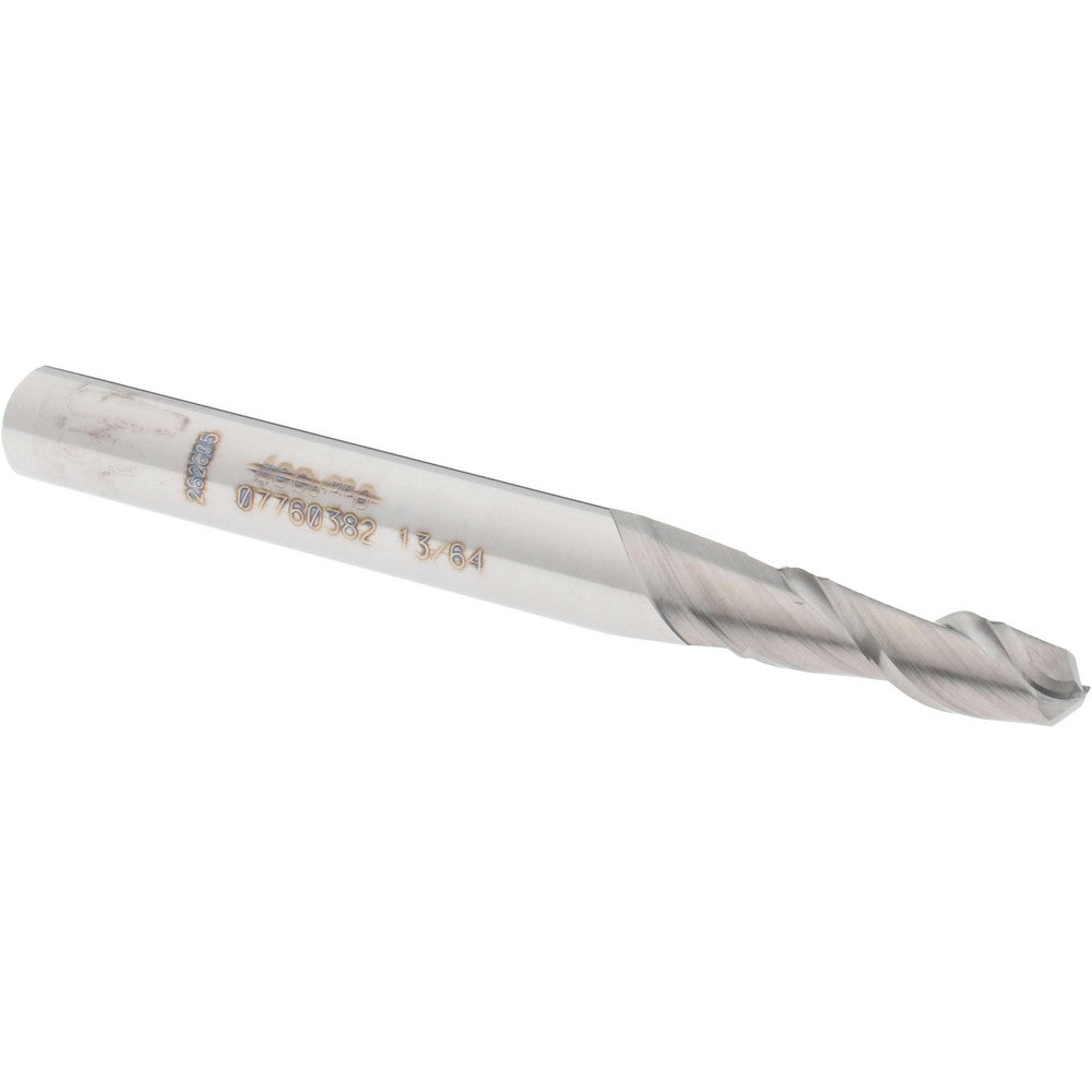 Accupro 07760382 Ball End Mill 0.2031" Dia, 0.625" LOC, 2 Flute, Solid Carbide