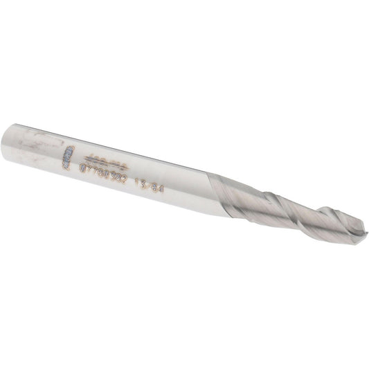 Accupro 07760382 Ball End Mill 0.2031" Dia, 0.625" LOC, 2 Flute, Solid Carbide