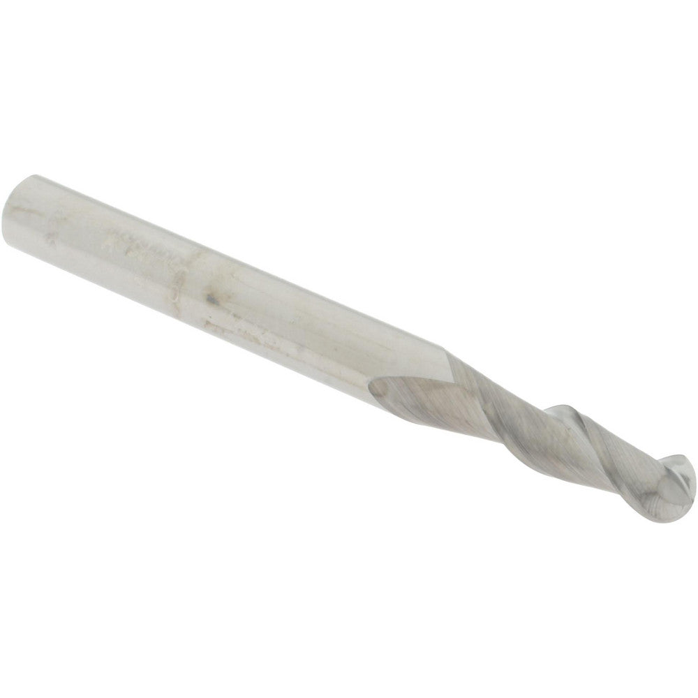 Accupro 07760408 Ball End Mill 0.2188" Dia, 0.625" LOC, 2 Flute, Solid Carbide