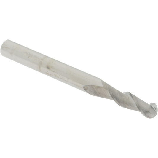 Accupro 07760408 Ball End Mill 0.2188" Dia, 0.625" LOC, 2 Flute, Solid Carbide