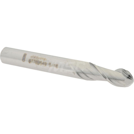 Accupro 07760549 Ball End Mill 0.3125" Dia, 0.75" LOC, 2 Flute, Solid Carbide