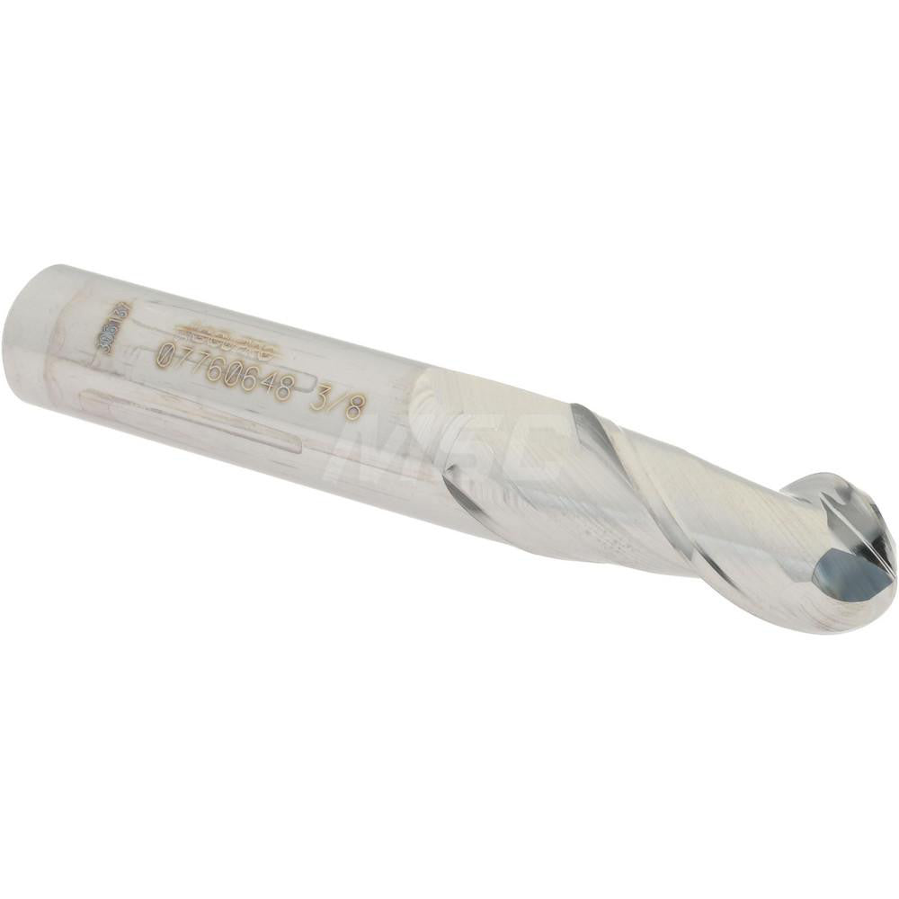 Accupro 07760648 Ball End Mill 0.375" Dia, 0.875" LOC, 2 Flute, Solid Carbide
