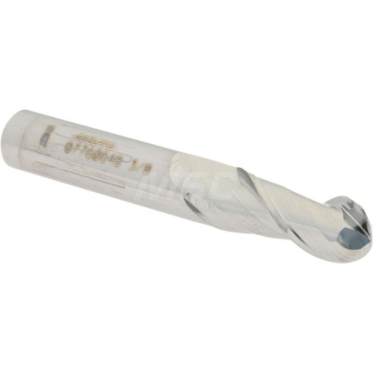Accupro 07760648 Ball End Mill 0.375" Dia, 0.875" LOC, 2 Flute, Solid Carbide