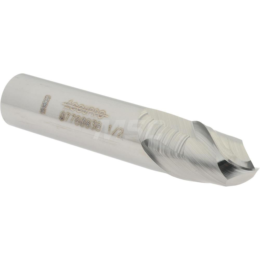 Accupro 07760838 Ball End Mill 0.5" Dia, 0.625" LOC, 2 Flute, Solid Carbide
