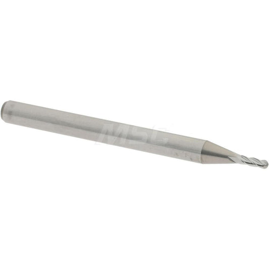 Accupro 07761042 Ball End Mill 0.0469" Dia, 0.1406" LOC, 4 Flute, Solid Carbide
