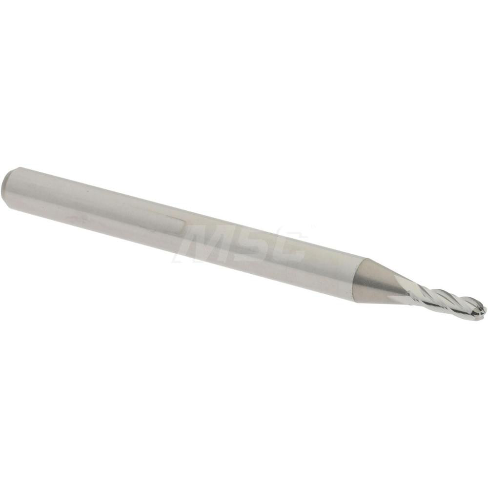 Accupro 07761067 Ball End Mill 0.0625" Dia, 0.1875" LOC, 4 Flute, Solid Carbide