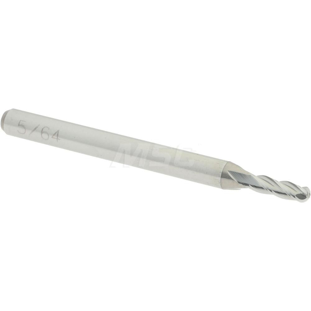 Accupro 07761075 Ball End Mill 0.0781" Dia, 0.25" LOC, 4 Flute, Solid Carbide