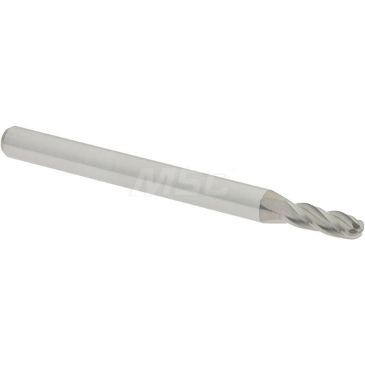 Accupro 07761091 Ball End Mill 0.0938" Dia, 0.2813" LOC, 4 Flute, Solid Carbide