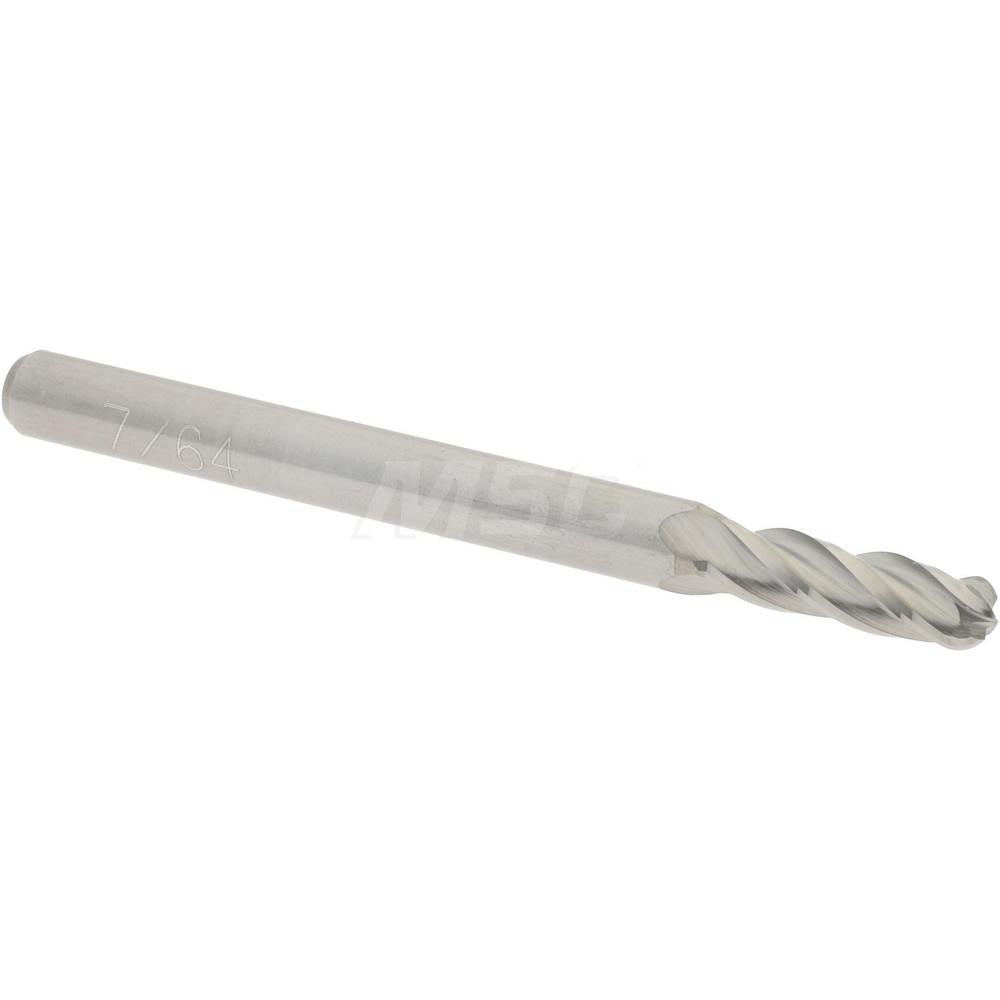 Accupro 07761117 Ball End Mill 0.1094" Dia, 0.375" LOC, 4 Flute, Solid Carbide