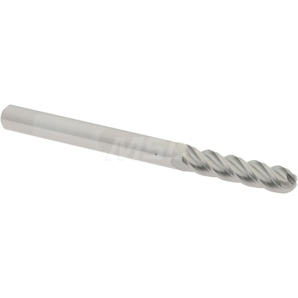 Accupro 07761133 Ball End Mill 0.125" Dia, 0.5" LOC, 4 Flute, Solid Carbide