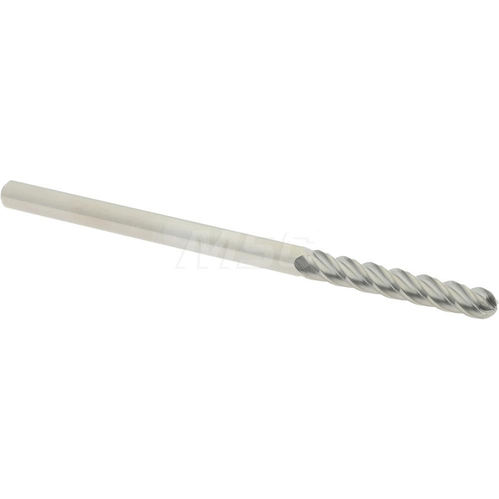 Accupro 07761141 Ball End Mill 0.125" Dia, 0.75" LOC, 4 Flute, Solid Carbide