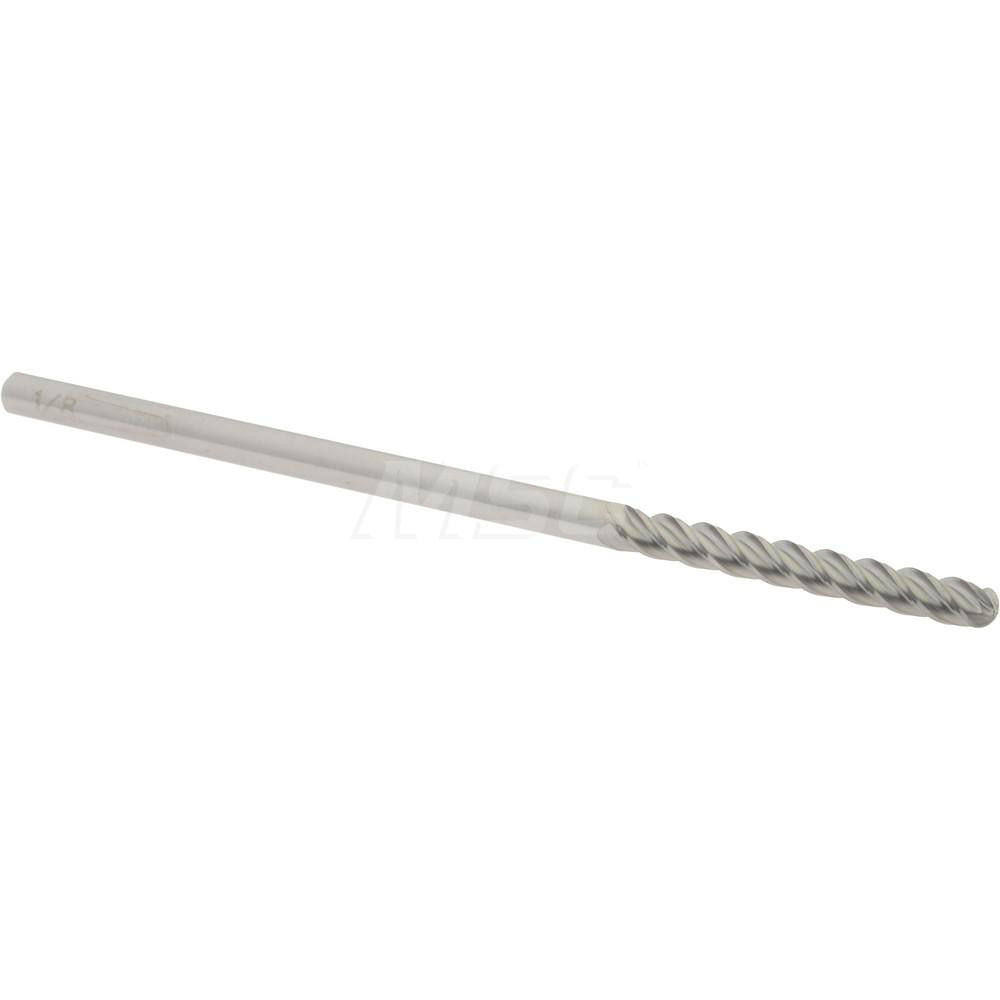Accupro 07761158 Ball End Mill 0.125" Dia, 1" LOC, 4 Flute, Solid Carbide