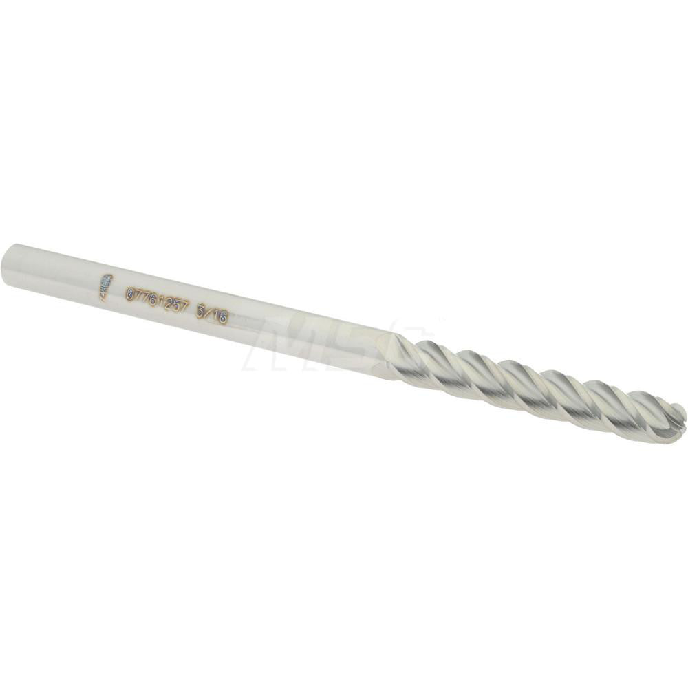 Accupro 07761257 Ball End Mill 0.1875" Dia, 1.125" LOC, 4 Flute, Solid Carbide
