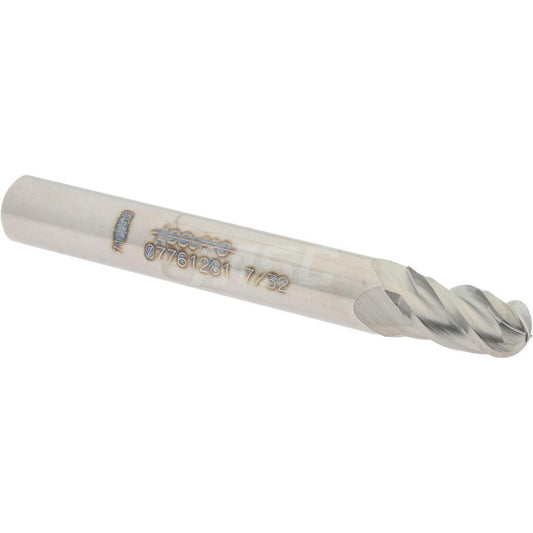 Accupro 07761281 Ball End Mill 0.2188" Dia, 0.375" LOC, 4 Flute, Solid Carbide