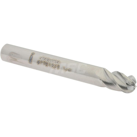 Accupro 07761323 Ball End Mill 0.25" Dia, 0.375" LOC, 4 Flute, Solid Carbide