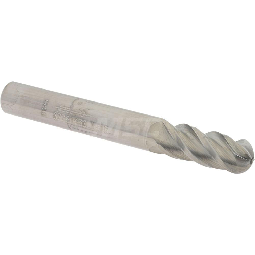 Accupro 07761430 Ball End Mill 0.3125" Dia, 0.75" LOC, 4 Flute, Solid Carbide