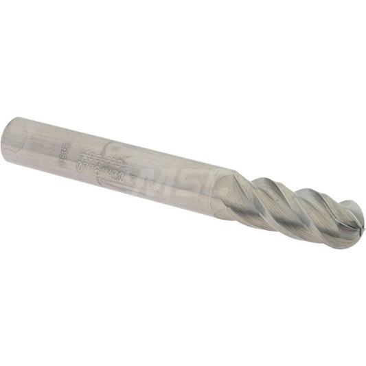 Accupro 07761430 Ball End Mill 0.3125" Dia, 0.75" LOC, 4 Flute, Solid Carbide
