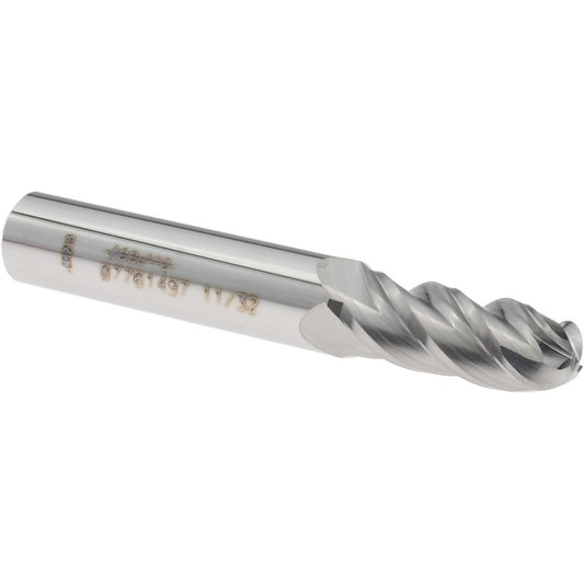 Accupro 07761497 Ball End Mill 11/32" Dia, 7/8" LOC, 4 Flute, Solid Carbide