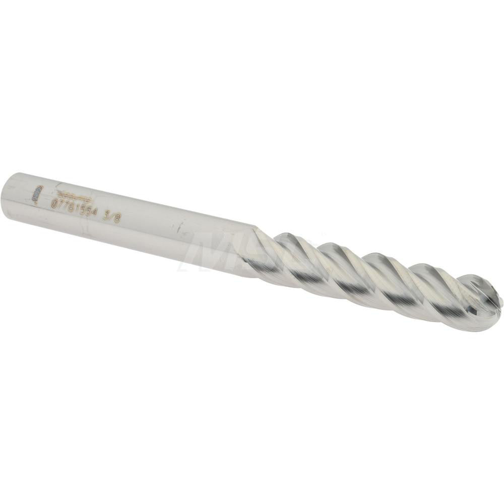 Accupro 07761554 Ball End Mill 0.375" Dia, 1.75" LOC, 4 Flute, Solid Carbide