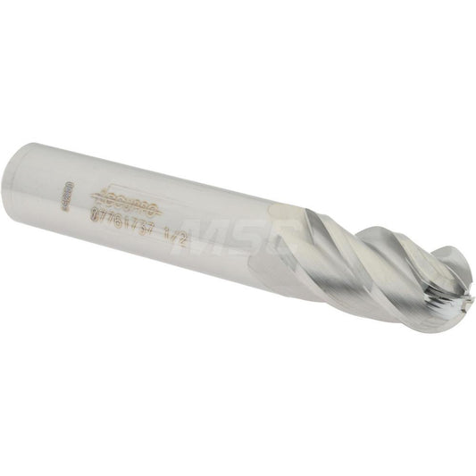Accupro 07761737 Ball End Mill 0.5" Dia, 1" LOC, 4 Flute, Solid Carbide