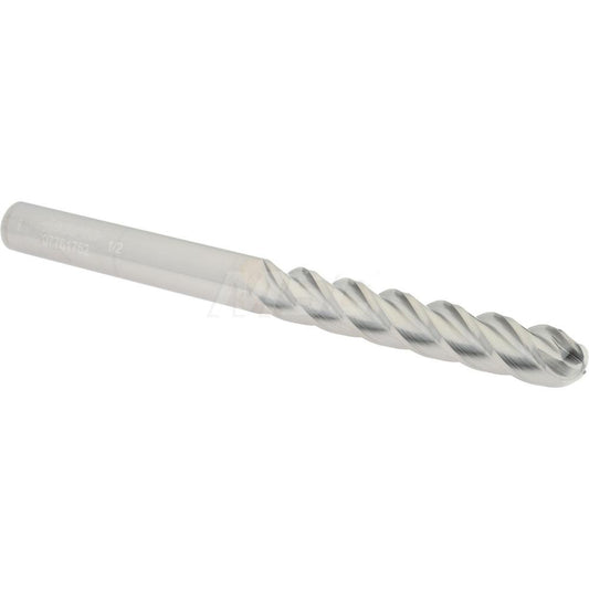 Accupro 07761752 Ball End Mill 0.5" Dia, 3" LOC, 4 Flute, Solid Carbide