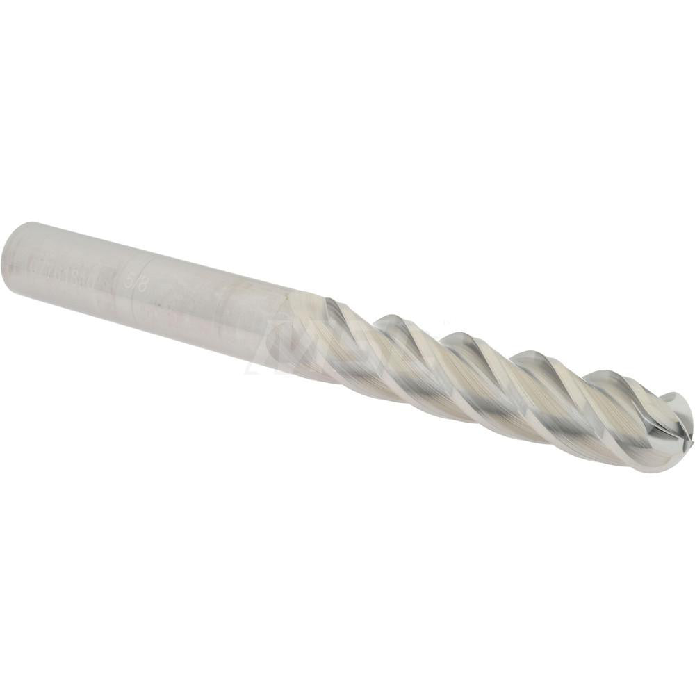 Accupro 07761810 Ball End Mill 0.625" Dia, 3" LOC, 4 Flute, Solid Carbide