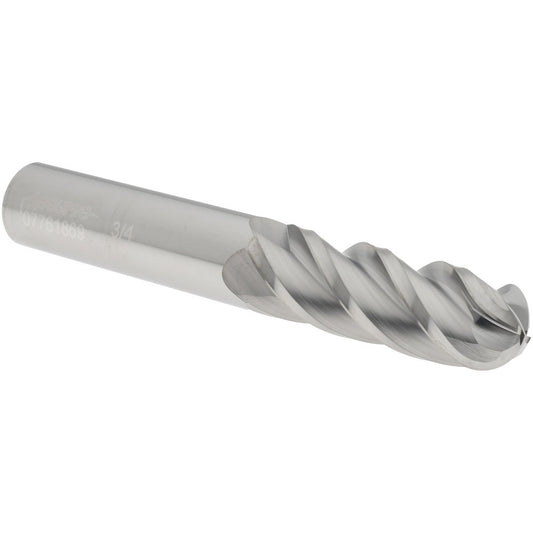 Accupro 07761869 Ball End Mill 0.75" Dia, 2.25" LOC, 4 Flute, Solid Carbide