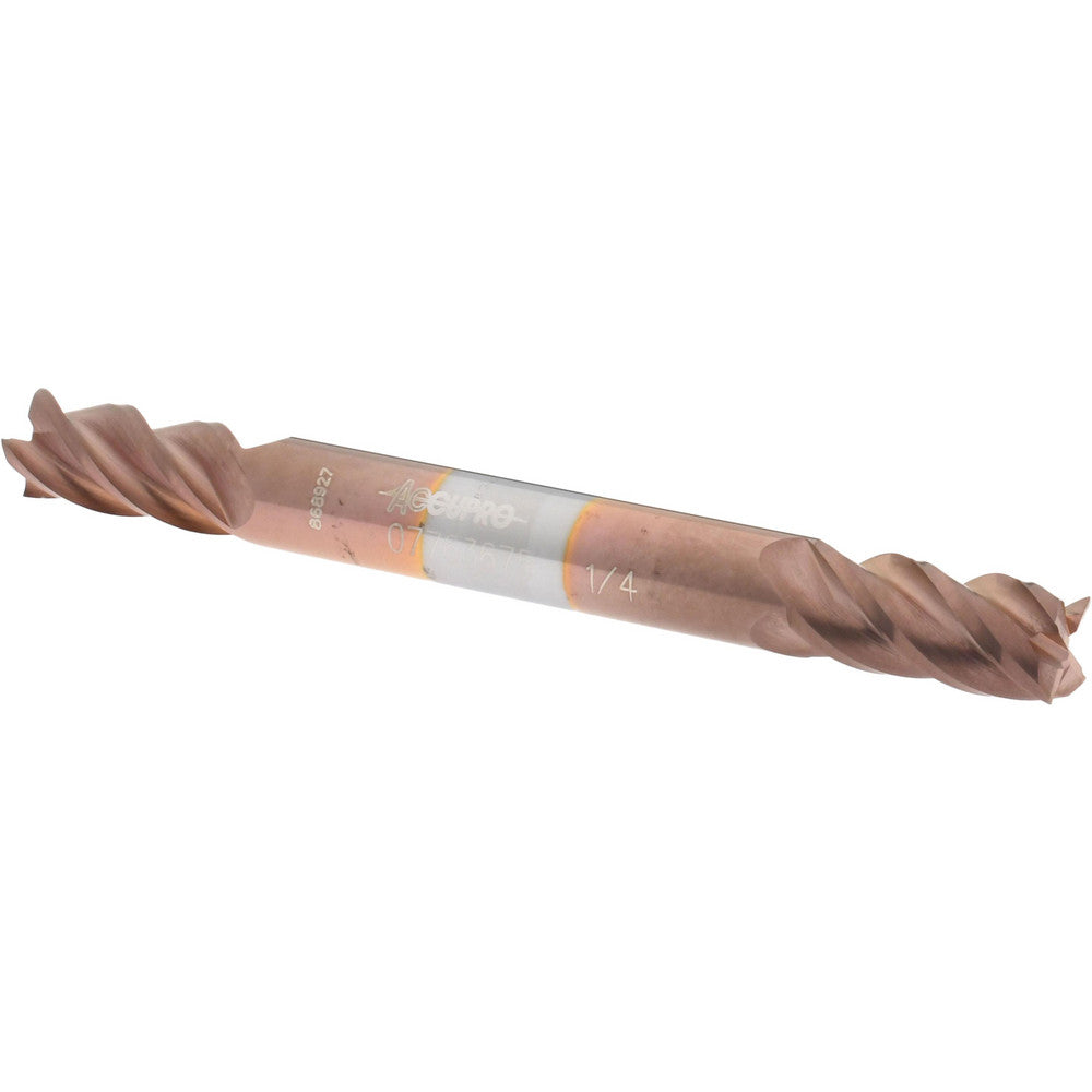 Accupro 07763675 Square End Mill 1/4'' Dia, 1/2'' LOC, 1/4'' Shank Dia, 2-1/2'' OAL, 4 Flutes, Solid Carbide