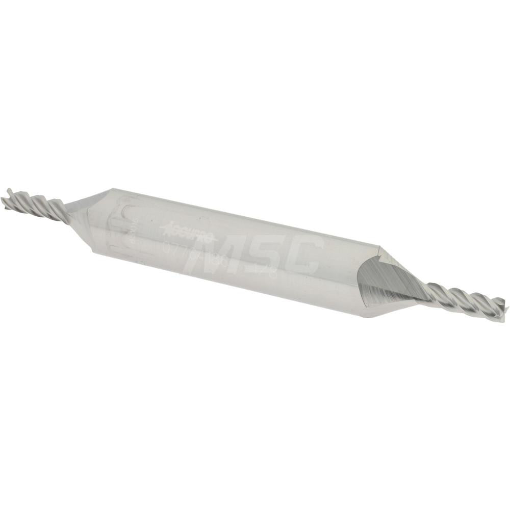 Accupro 07764186 Square End Mill 1/8'' Dia, 3/8'' LOC, 3/8'' Shank Dia, 3'' OAL, 4 Flutes, Solid Carbide