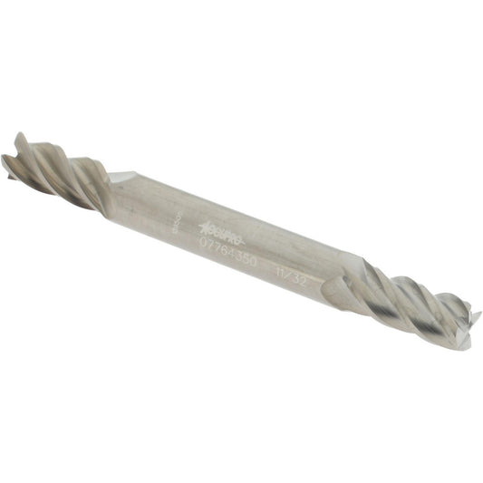 Accupro 07764350 Square End Mill 11/32'' Dia, 3/4'' LOC, 3/8'' Shank Dia, 3-1/2'' OAL, 4 Flutes, Solid Carbide
