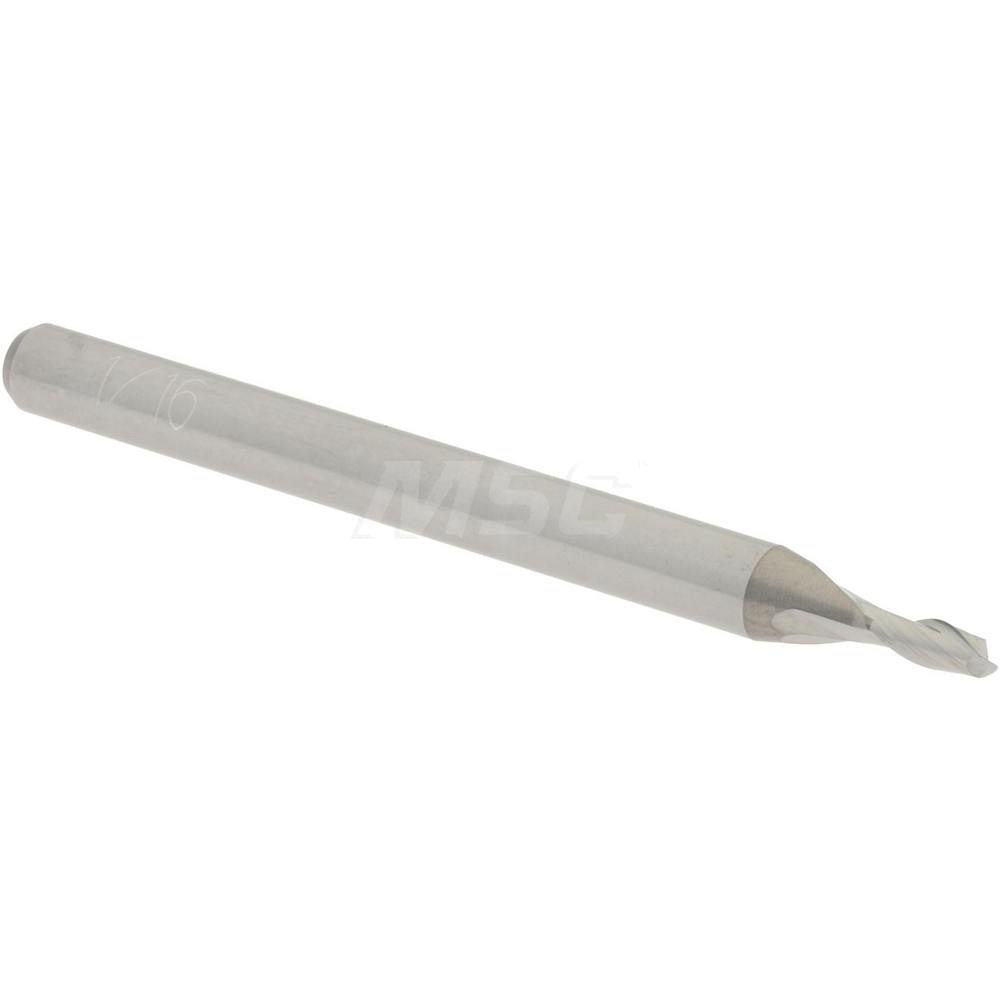 Accupro 07764459 Square End Mill 1/16'' Dia, 1/8'' LOC, 1/8'' Shank Dia, 1-1/2'' OAL, 2 Flutes, Solid Carbide