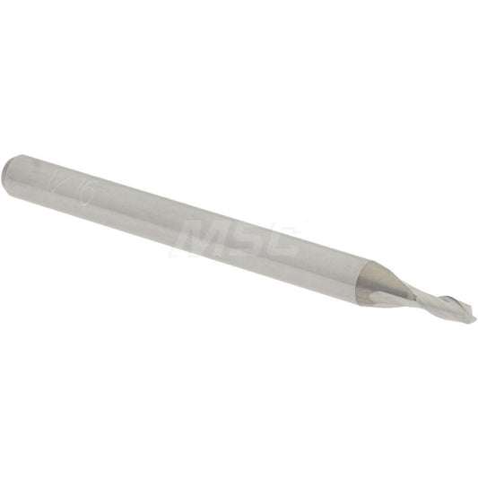 Accupro 07764459 Square End Mill 1/16'' Dia, 1/8'' LOC, 1/8'' Shank Dia, 1-1/2'' OAL, 2 Flutes, Solid Carbide