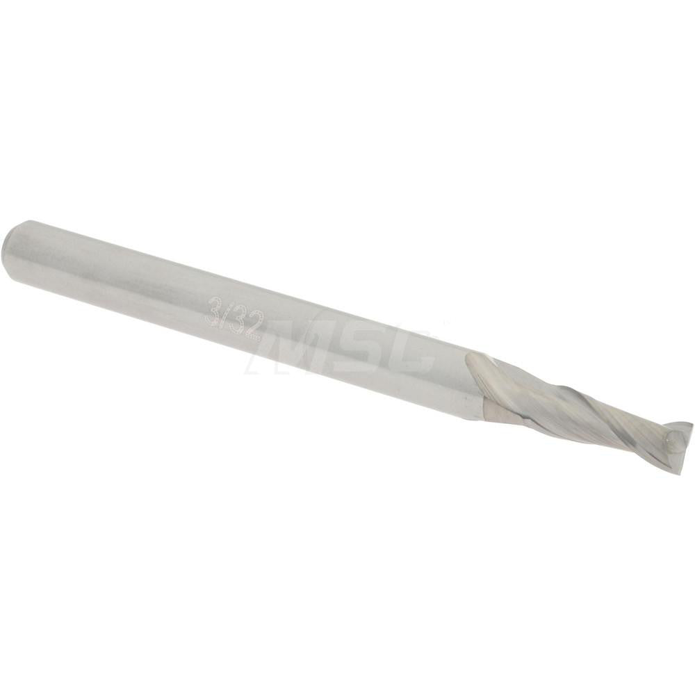 Accupro 07764491 Square End Mill 3/32'' Dia, 9/32'' LOC, 1/8'' Shank Dia, 1-1/2'' OAL, 2 Flutes, Solid Carbide