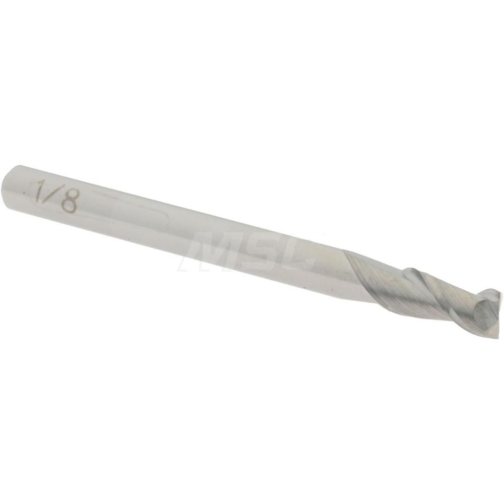 Accupro 07764525 Square End Mill 1/8'' Dia, 1/4'' LOC, 1/8'' Shank Dia, 1-1/2'' OAL, 2 Flutes, Solid Carbide