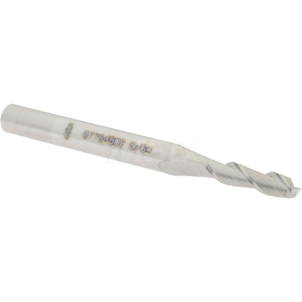 Accupro 07764582 Square End Mill 9/64'' Dia, 1/2'' LOC, 3/16'' Shank Dia, 2'' OAL, 2 Flutes, Solid Carbide