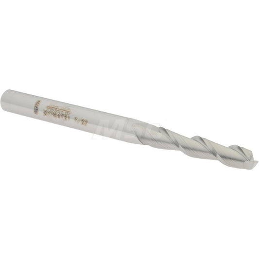 Accupro 07764731 Square End Mill 7/32'' Dia, 1'' LOC, 1/4'' Shank Dia, 3'' OAL, 2 Flutes, Solid Carbide