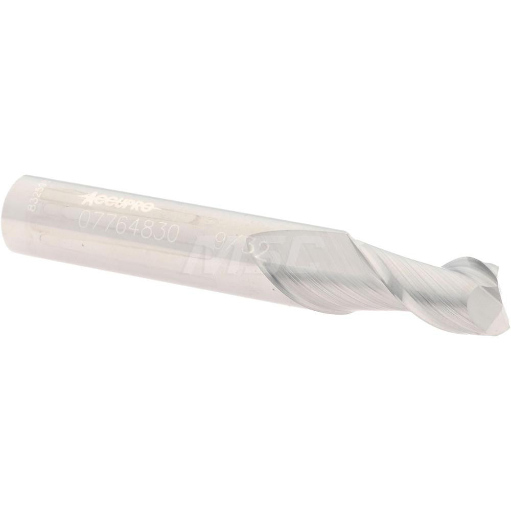 Accupro 07764830 Square End Mill 9/32'' Dia, 1/2'' LOC, 5/16'' Shank Dia, 2'' OAL, 2 Flutes, Solid Carbide