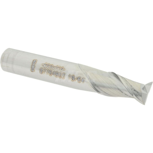 Accupro 07764863 Square End Mill 19/64'' Dia, 1/2'' LOC, 5/16'' Shank Dia, 2'' OAL, 2 Flutes, Solid Carbide