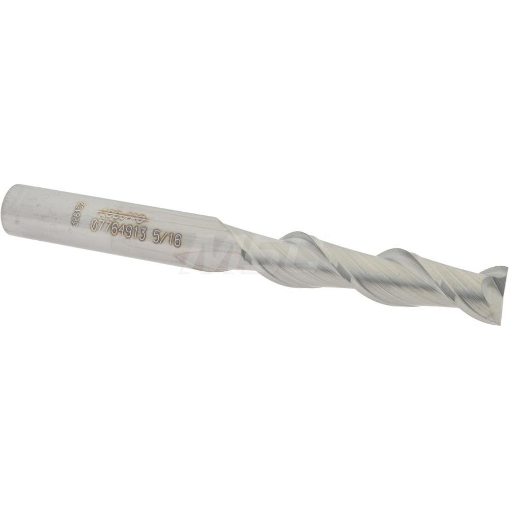 Accupro 07764913 Square End Mill 5/16'' Dia, 1-3/8'' LOC, 5/16'' Shank Dia, 3'' OAL, 2 Flutes, Solid Carbide