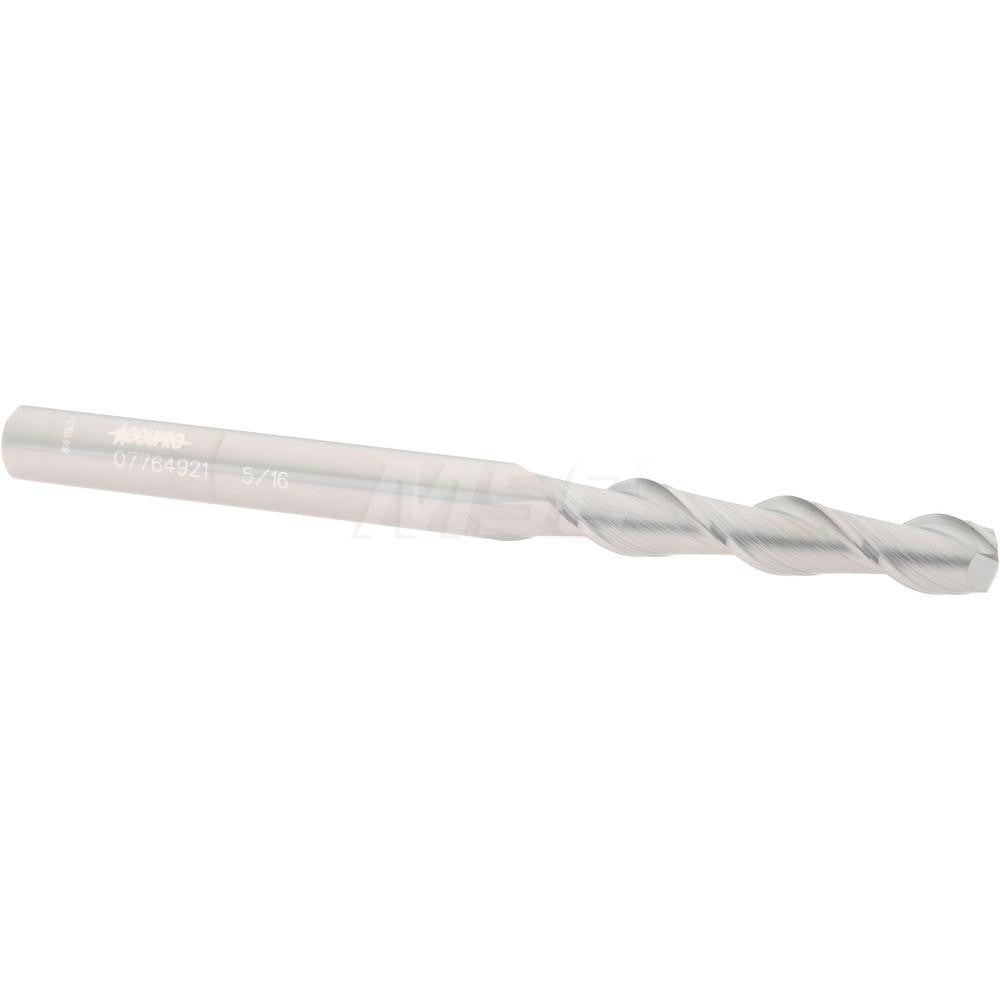 Accupro 07764921 Square End Mill 5/16'' Dia, 1-5/8'' LOC, 5/16'' Shank Dia, 4'' OAL, 2 Flutes, Solid Carbide