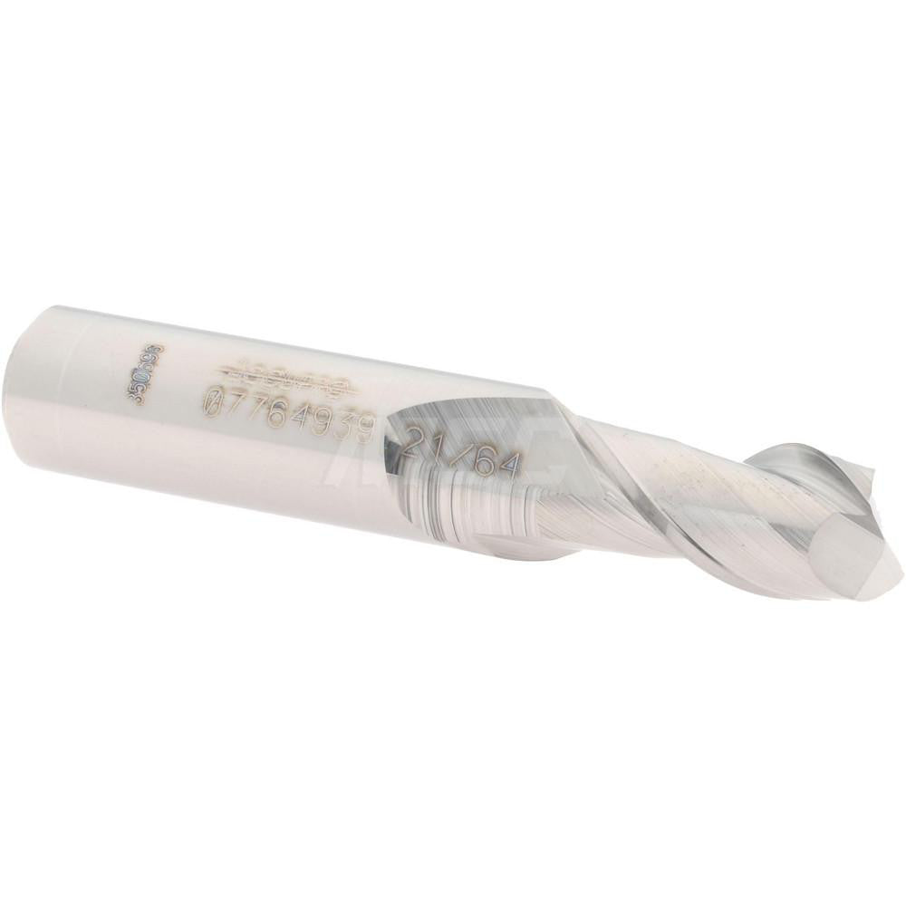 Accupro 07764939 Square End Mill 21/64'' Dia, 5/8'' LOC, 3/8'' Shank Dia, 2'' OAL, 2 Flutes, Solid Carbide