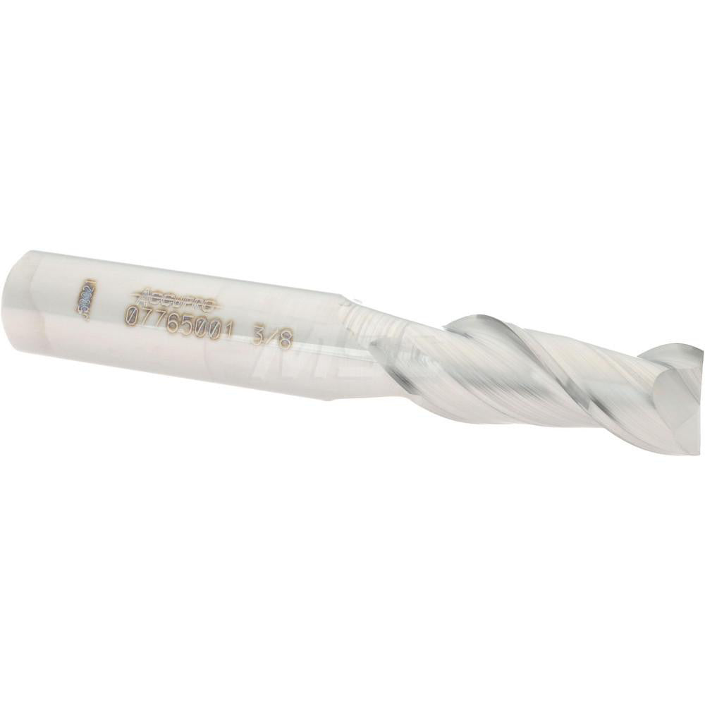 Accupro 07765001 Square End Mill 3/8'' Dia, 7/8'' LOC, 3/8'' Shank Dia, 2-1/2'' OAL, 2 Flutes, Solid Carbide