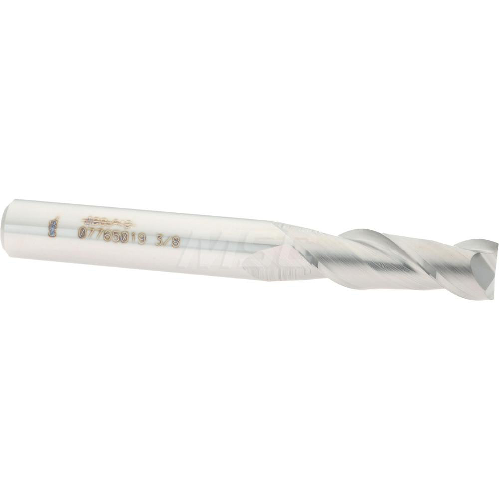 Accupro 07765019 Square End Mill 3/8'' Dia, 1-1/8'' LOC, 3/8'' Shank Dia, 3'' OAL, 2 Flutes, Solid Carbide