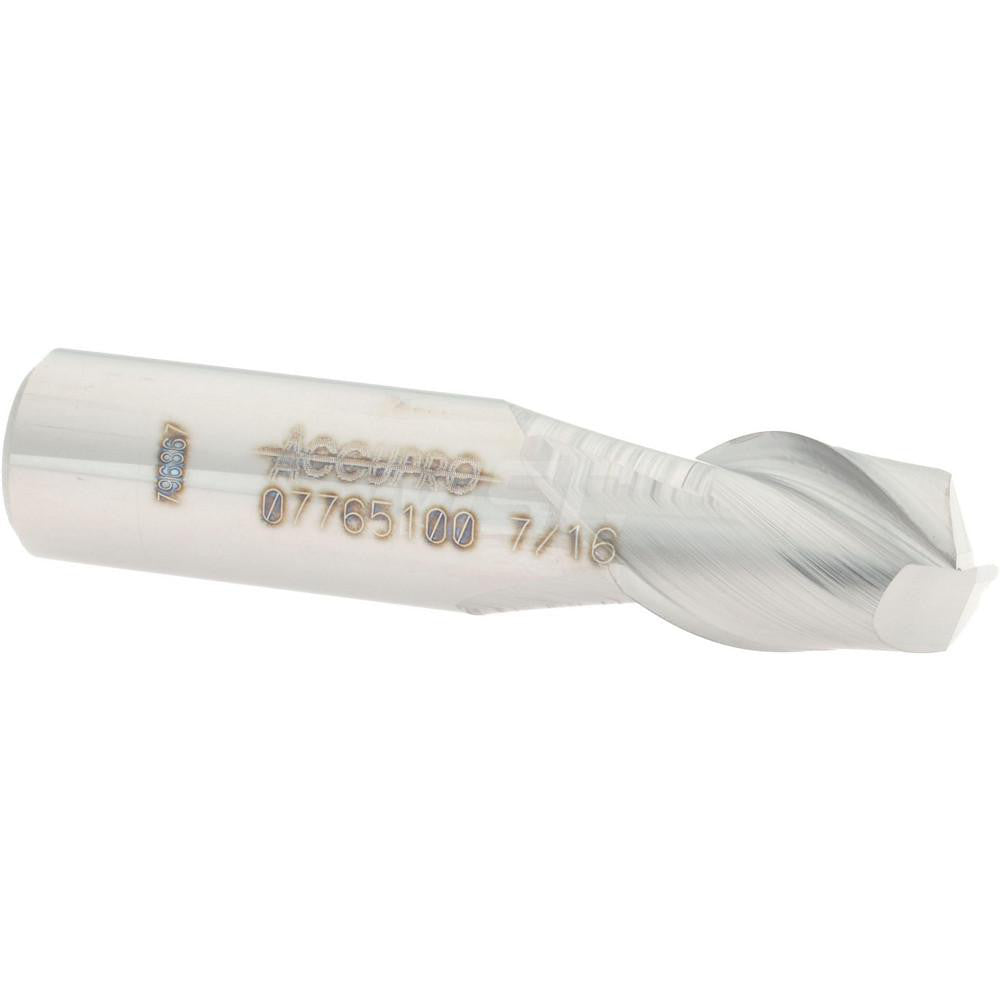Accupro 07765100 Square End Mill 7/16'' Dia, 5/8'' LOC, 7/16'' Shank Dia, 2'' OAL, 2 Flutes, Solid Carbide