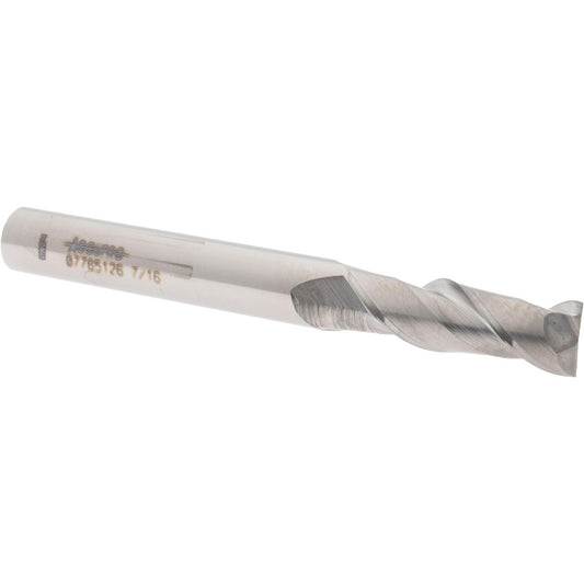 Accupro 07765126 Square End Mill 7/16'' Dia, 1-3/8'' LOC, 7/16'' Shank Dia, 4'' OAL, 2 Flutes, Solid Carbide