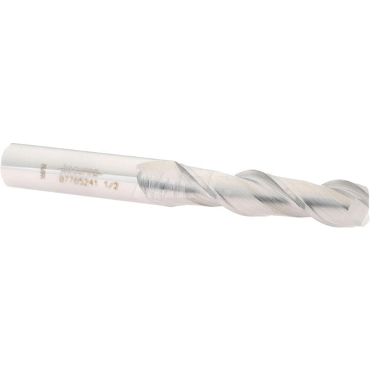 Accupro 07765241 Square End Mill 1/2'' Dia, 2'' LOC, 1/2'' Shank Dia, 4'' OAL, 2 Flutes, Solid Carbide